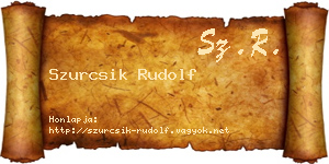 Szurcsik Rudolf névjegykártya